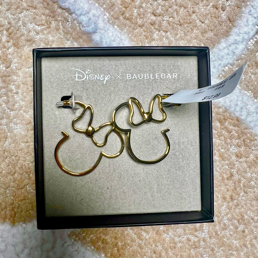 Disney x BaubleBar Gold Minnie Mouse Earrings